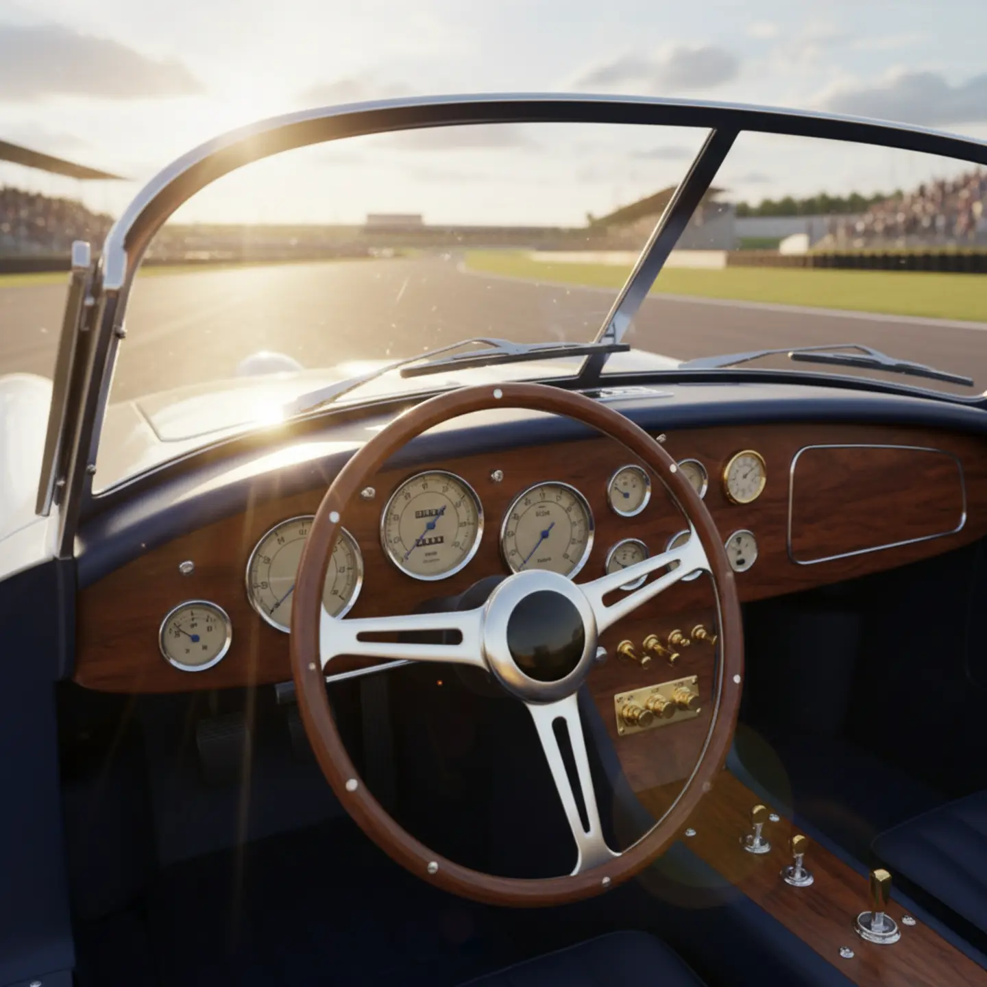 Vintage luxury racing dashboard